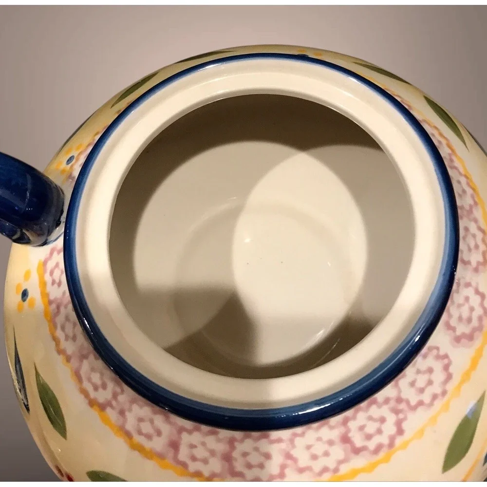 Teapot W/Warmer Stand 6 Cups  & Saucers Set Temptations By Tara Old World‎ Green - Picture 3 of 16